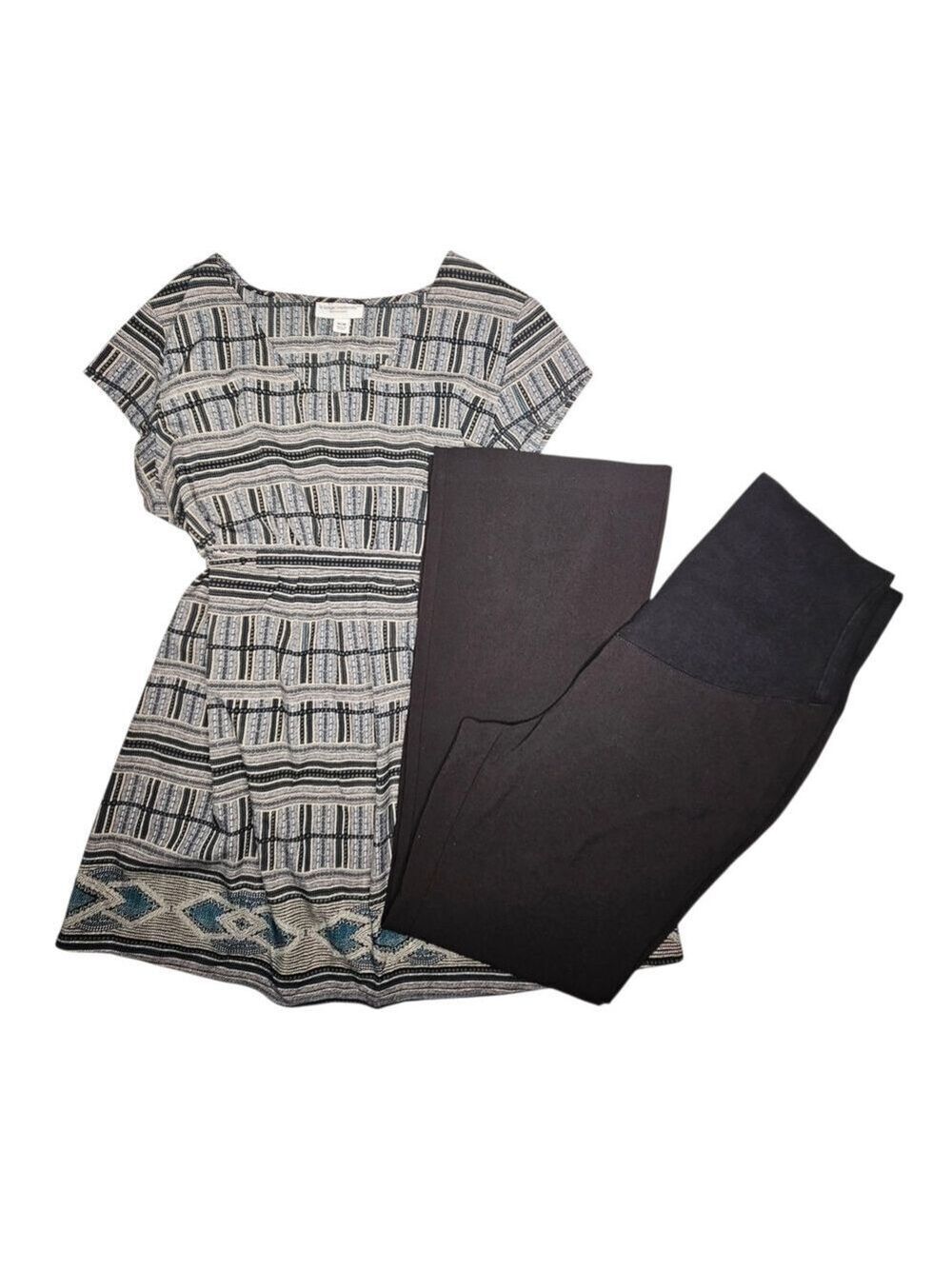 Stylish Black Pants and Patterned Top Set